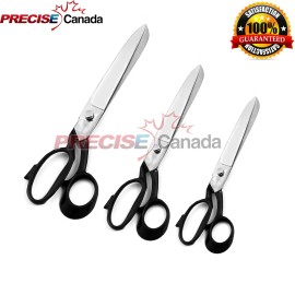 Precise Canada New 8" 10" 12" Steel Heavy Duty Upholstery Carpet Shears Tailor Scissors (Black) - Tailor Scissors 12"