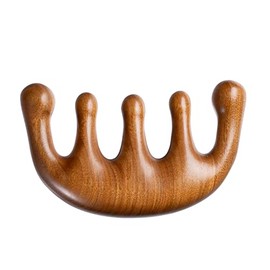 FKYzixeh Peine de madera para cuero cabelludo, peine de dientes redondos y anchos, cuero cabelludo de masaje Gua Sha, peine de masaje para el cuidado 