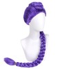 RightOn Purple Braided Wig Long Straight Purple Braid Wig for