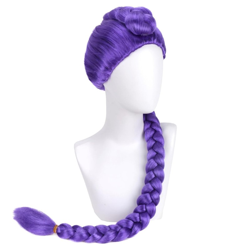 RightOn Purple Braided Wig Long Straight Purple Braid Wig for