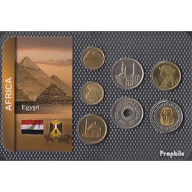 Prophila Collection Egypt Uncirculated Course Coins Stgl./Uncirculated from 1984 1 Piastres to 1 Pound (Coins for Collectors - No Means of Payment)