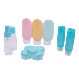 AJC Toys Set De 12 Botellas De Silicona Portátil Contenedor De Viaje