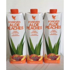 Forever Living 3 bottles of Forever Aloe Bits N’ Peaches 33.8 fl.oz (1 Liter) KOSHER / HALAL