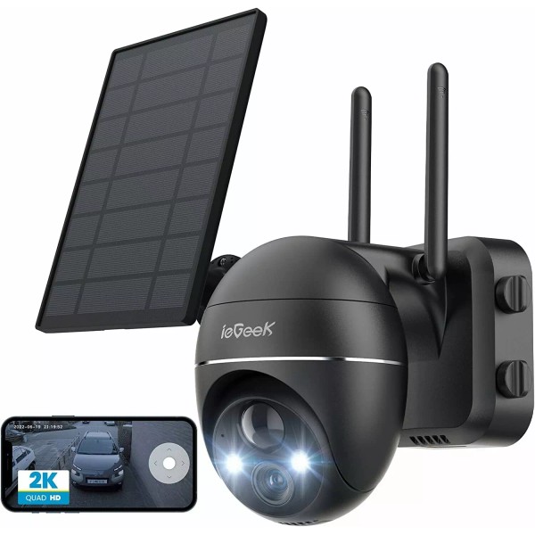 ieGeek Outdoor Solar Security Camera 360° Home PTZ WiFi Battery