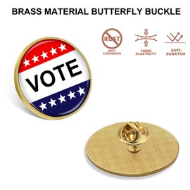 12/Pcs Gold Vote Pins Bulk Patriotic Election Vote Button For 2024 President Pins Badge Souvenir