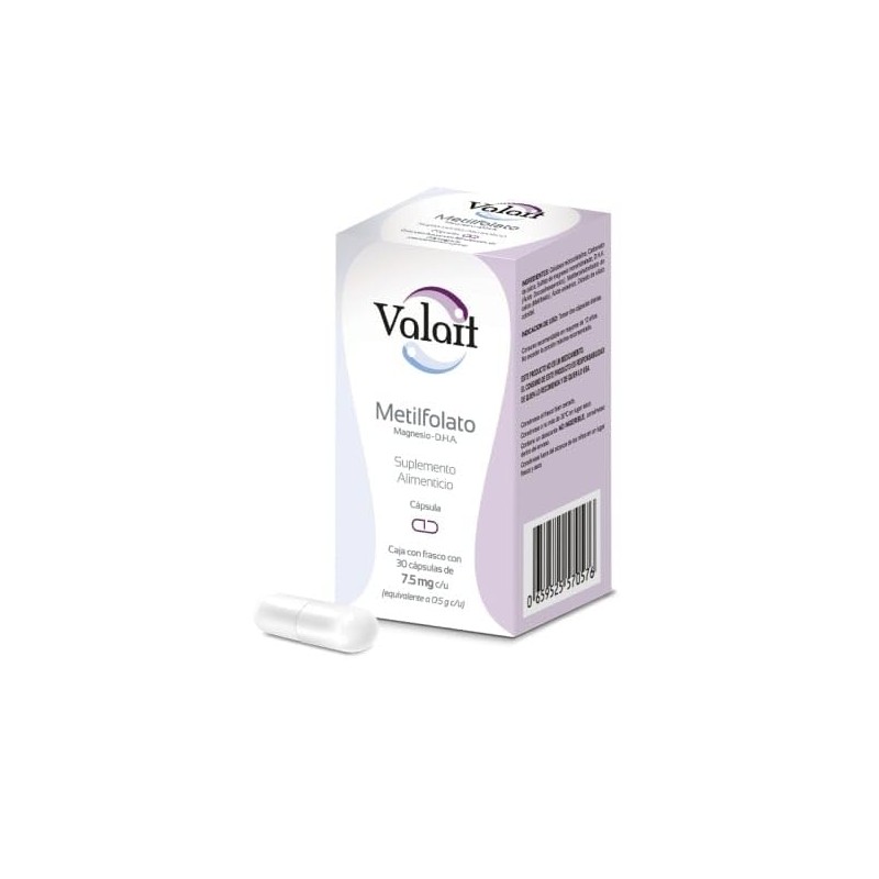 Valait metilfolato 7.5 mg suplemento alimenticio con 30 cpsulas