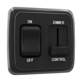 Leisure LED Contemporary On-Off Toggle with Large High Side Dimmer Switch, 12-Volt, for RV, Trailer, Camper (Black)