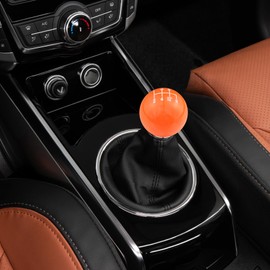 Abfer 6 Speed Shifter Knob Lower Right R Round Gear Shift Knobs Orange Ball Manual Stick Shifting Handle Fit for Car Vehicles (Orange)