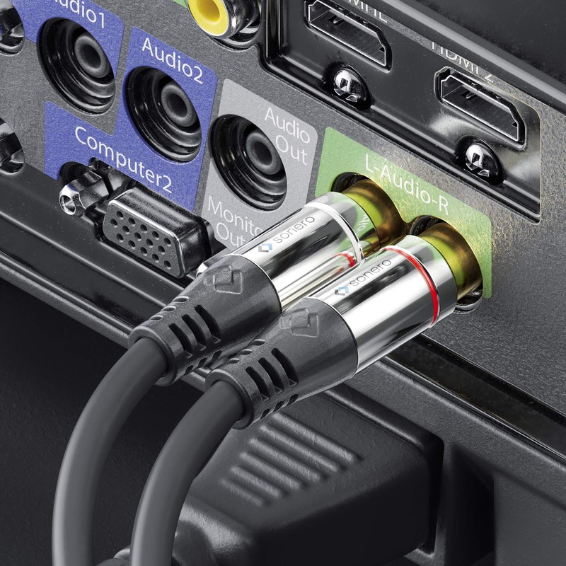 sonero® Premium Audio Adapter, 0,20m, 2x Cinch Stecker auf 3,5mm