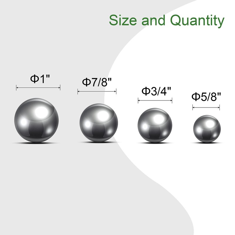 sourcing map 4pcs 4 Size Bearing Balls Assortment 304 Stainless