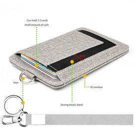 Suweibuke Women Small Wristlet Keychain Wallet Slim Minimalist Lanyard Card Case Holder ID Case Wallet with Detachable Keychain