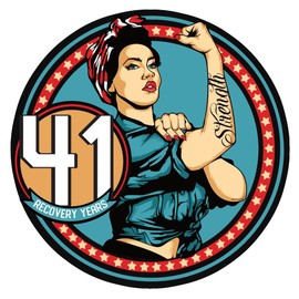 Rosie Recovery AA Medallions - Sobriety Coin, AA Chips and Medallions with 3rd Step Prayer, Unique Alcoholics Anonymous Gift AA Coins, Heavy Metal Token for Sober Milestones (Year 41)