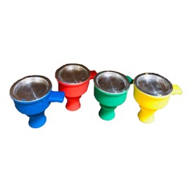 Unbreakable Silicone Hookah Bowl Covered Metal with Charcoal Tray (Red)
