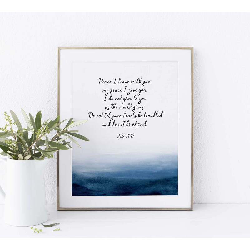 Crafty Cow Design John 14 27 Bible Verse Print, Peace