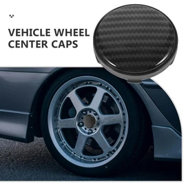 Gatuida 60mm Wheel Center Caps, Carbon Fiber Hub Cover, Black Auto Rim Cover, Dirtproof Hub Cap, Easy Install, Fits Cars, Abs Aluminum, Stylish Car Accessory for Wheel Protection