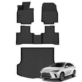 Jenofa-Car Floor Mats for RX 2023-2026 Lexus RX (Fit for RX350 / RX350h / RX500h) (NOT for RX450h+ PHEV) All Weather Floor Mats Cargo Liner Set Custom RX Full Set Accessories