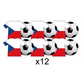 AK Giftshop Czech Republic Czechia Football Bunting Party Decorations Euro World Cup - 12pcs / 2.5m Ribbon