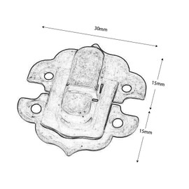 10 Pcs Box Latch Clasps with 40 Screws Iron Cabinet Hasp for Jewelry Wooden Box Case Decorative Hasp Latch Buckle, Silver