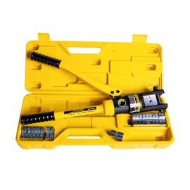 HYCLAT 16 Tons Hydraulic Wire Crimping Tool Battery Cable Lug Terminal Crimper With 13 Pairs of Dies, 9AWG to 600MCM Crimping Tool