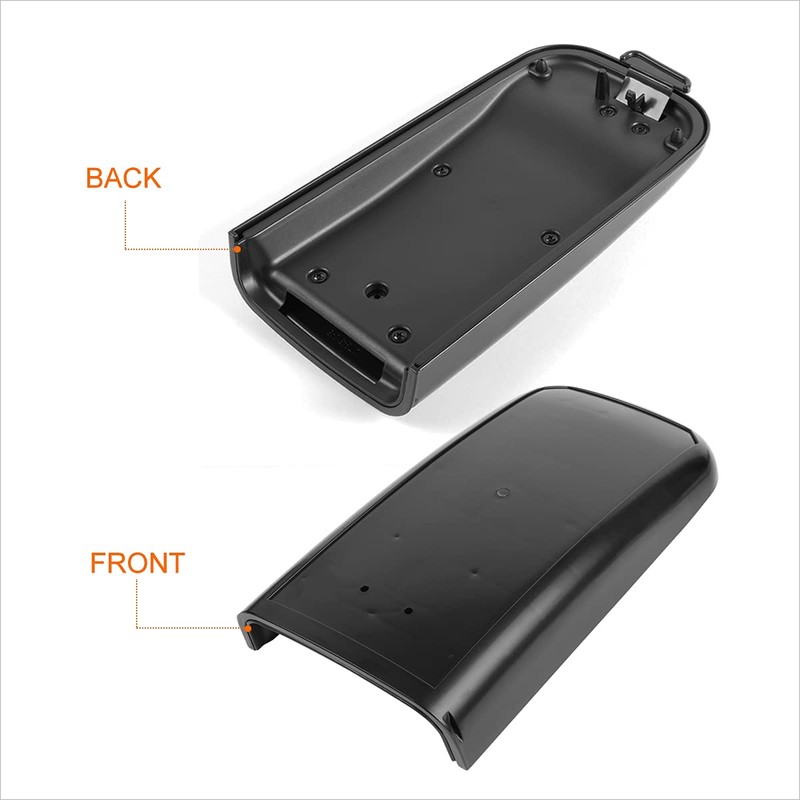 Plastic Center Console Lid Kit,Black Armrest Cover w/Latch Compatible with