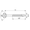 Spax 1.4567-25170004503521 Facade Screw, Raised Countersunk Head T-STAR Plus, CUT,