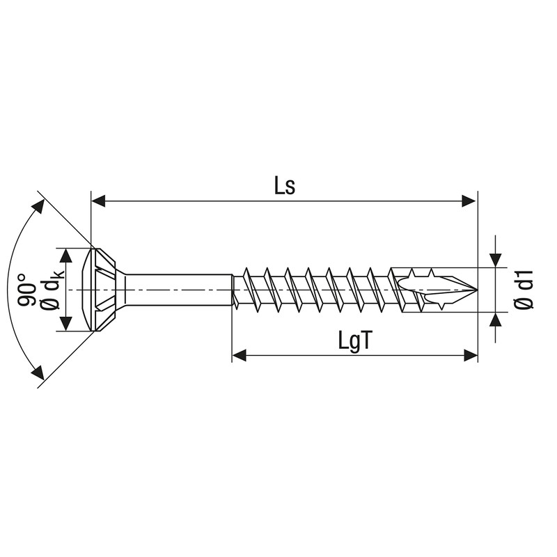Spax 1.4567-25170004503521 Facade Screw, Raised Countersunk Head T-STAR Plus, CUT,