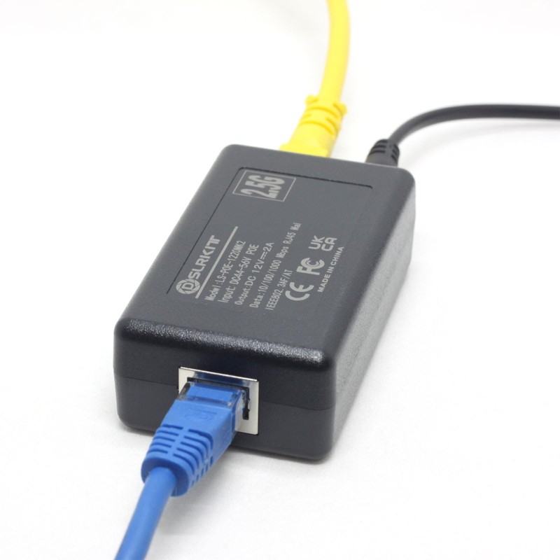 DSLRKIT 2.5G Gigabit Active PoE Splitter 12V 2A 24W DC
