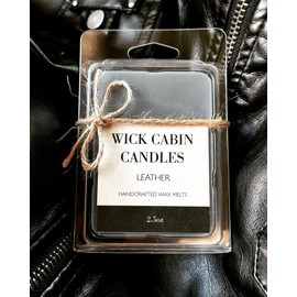 Boot Shop Leather - Wick Cabin Candles - Long Lasting - Rustic Style - Handcrafted Custom Soy Blend Wax Melts