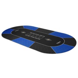 Poker Mat 180 x 90 cm Blue and Black Oval Rug for Poker Card Game - Poker Mat