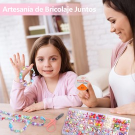 Kit para Hacer Pulseras,750 Cuentas para Pulseras,Portátil Kit para Hacer Pulseras para Pulseras,Collares,Pendientes,Diademas,Manualidades,Regalos de Cumpleaños Creativos