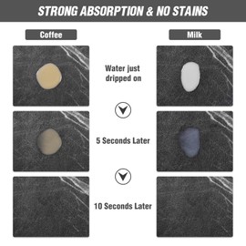 DK177 Coffee Mat Coffee Bar Mat Hide Stain Absorbent Drying Mat with Waterproof Rubber Backing Fit Under Coffee Maker Coffee Machine Coffee Pot Espresso Machine Coffee Bar Accessories