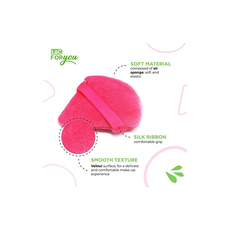 LAC 3 Powder Puff Face Triangle - Reusable Mini Velvet