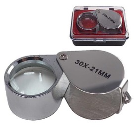 USK STORE Metal Holder, Mini Magnifier, High Magnification Magnifying Glass, Jewelry Appraisal, Precious Metal Appraisal (30x)