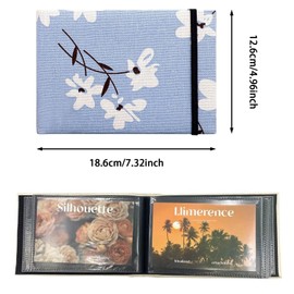 Pack of 2 Mini Linen Cover Photo Albums - Space for 100 Pictures, Small Travel Album for Wedding, Holiday, Family - Handy Memory Book for Special Occasions