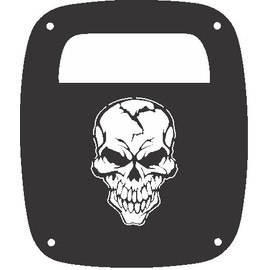 JeepTails Skull Tail lamp Light Covers Compatible with Jeep CJ or YJ and TJ Wranglers - Black - Set of 2