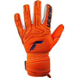 Reusch Children's Unisex Goalkeeper Gloves, Attrakt Freegel Silver Junior, Orange/Blue, 8