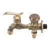Water Tap 2 Handles 1 Hole Oil Rub Antique Dragon