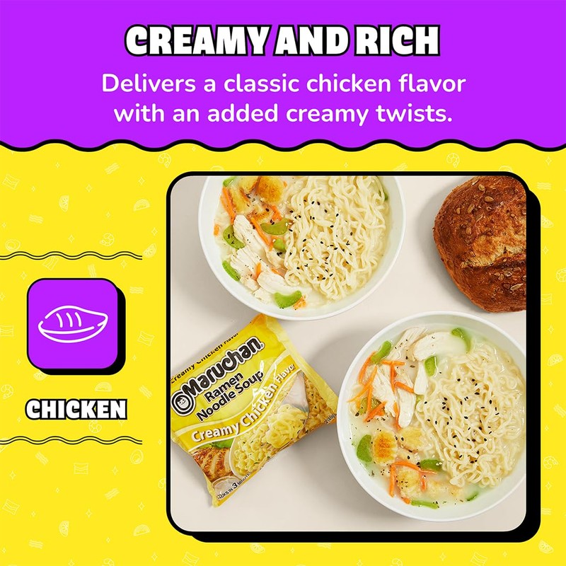 Maruchan Ramen Creamy Chicken, Instant Ramen Noodles, Ready to Eat