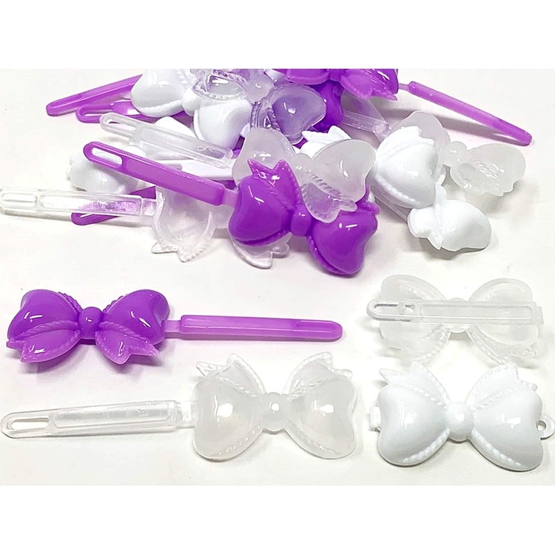 Tara Girls Self Hinge Plastic Bow Hair Barrettes Selection Pack