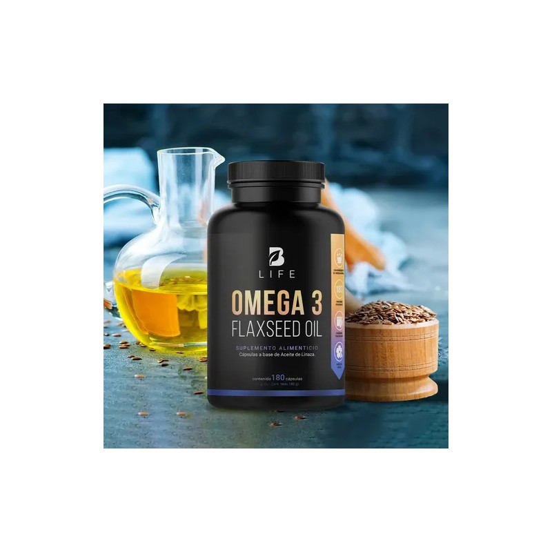 Omega 3 Aceite De Linaza 180 Cápsulas. B Life