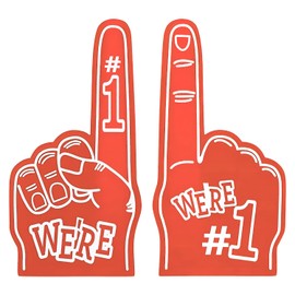 IGXX 2 Pieces Foam Fingers, Foam Hands, Foam Finger Gladiators, Foam Finger Gladiators for Sports Events and Cheerleader Props (Red)
