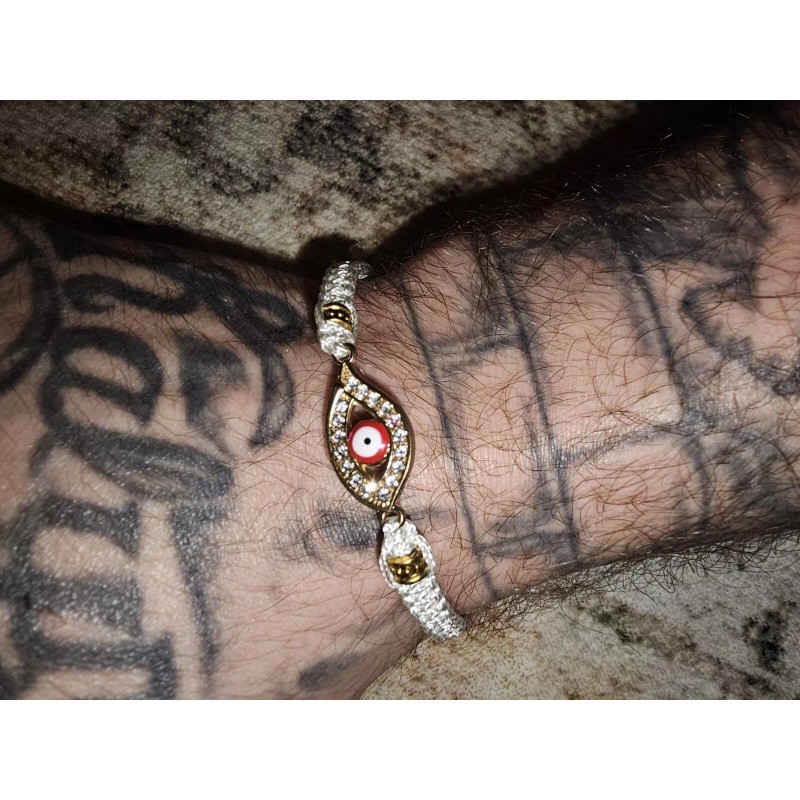 Evil Eye Bracelet (White & Golden)