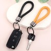 Apausvcm 2Pcs Braided Leather Keychain, Handwoven Keyring Straps for Men