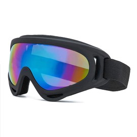ELYBYYLE Ski Goggles, Snow Goggles, Snowboard Goggles, Good Fit, Anti-Fog, UV400 Ultra Windproof, Dustproof, Snowproof, Shockproof, Breathable, For Snowy Mountains and Skiing, Unisex, Black