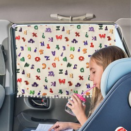 Aufisi Sun Protection Car Baby Pack of 2 63 x 49 cm Sun Visor Car Side Window with 2 Suction Cups, Suitable for Family Travel, Pattern 3