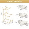 Fruit Bowl for Kitchen Counter - 3 Tier Ceramic Serving