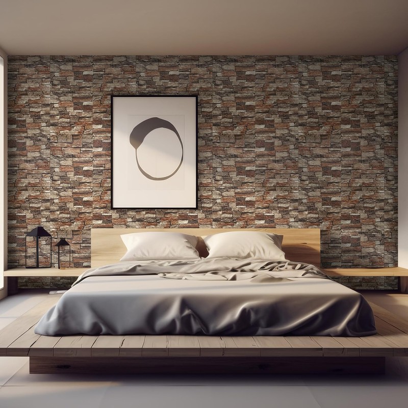 Yutianli 10PSC 3D Wall Panels Peel and Stick Faux Brick