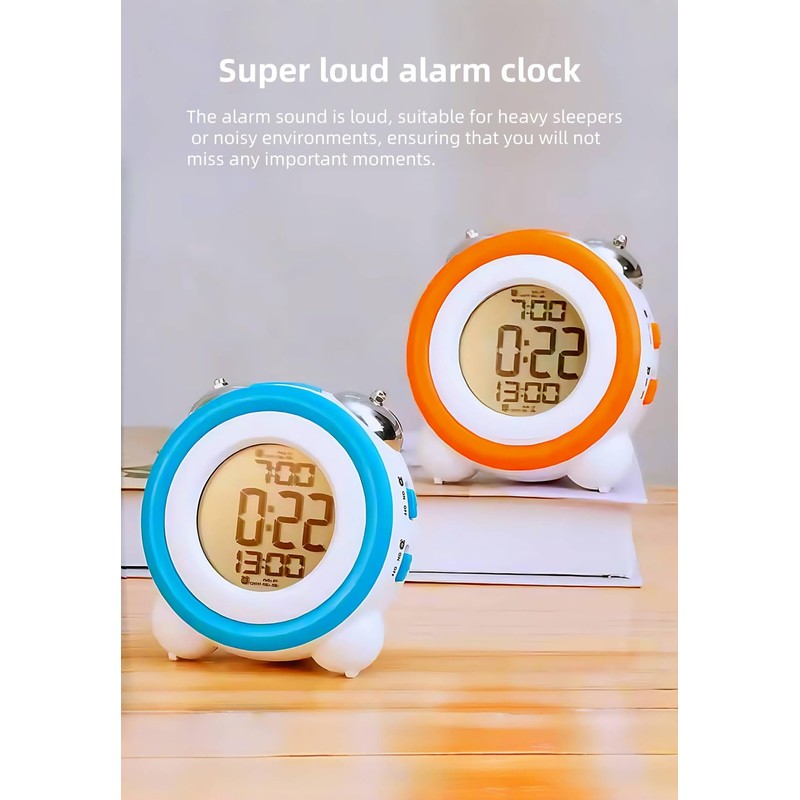 YHFITN Super Loud Alarm Clock, Twin Bell Battery Operated with