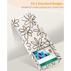 Uniclife Floral Sliding Badge Holder White Flower Plastic Case with