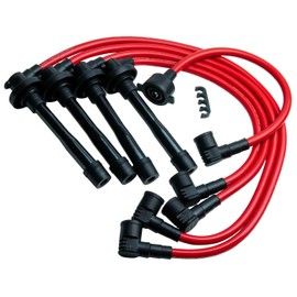 VMS RACING 92-01 10.2mm High Heat Performance Spark Plug Ignition Wires Set in RED Compatible with Honda Prelude 2.2L 1992-2001 H22 DOHC VTEC Engines ONLY